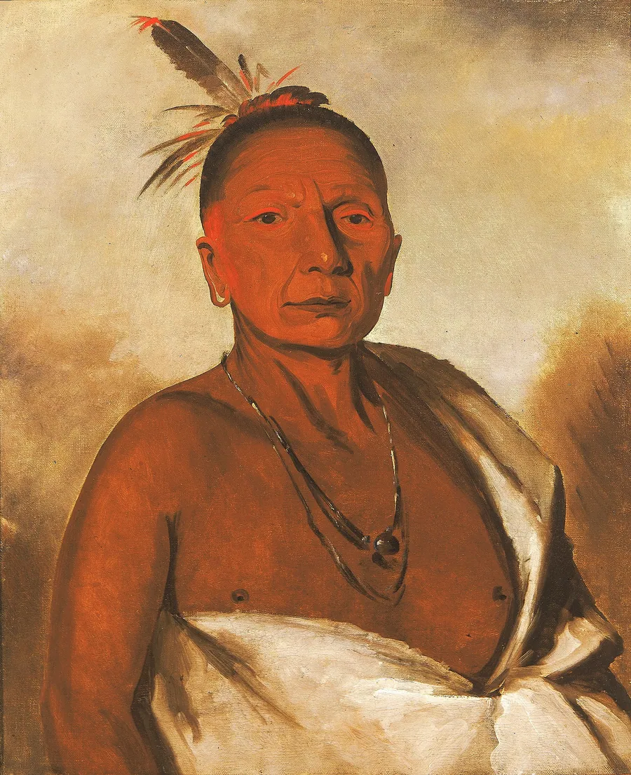 Kid-á-day, a Distinguished Brave by George Catlin, born Wilkes-Barre, PA 1796-died Jersey City, NJ 1872