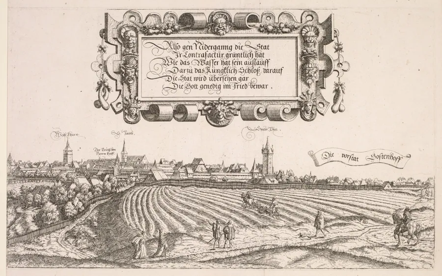 Panoramic View of Nuremberg:  Right Portion by Hanns Lautensack