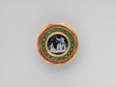 Snuffbox with scenes of putti at play