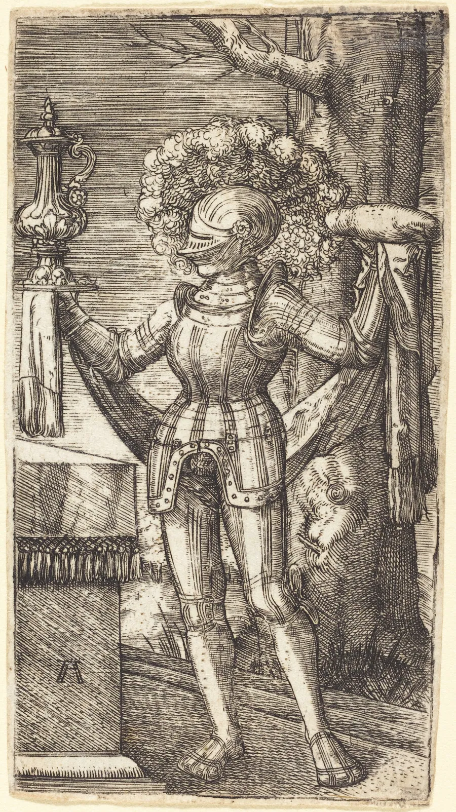 Knight in Armour with Bread and Wine by Albrecht Altdorfer