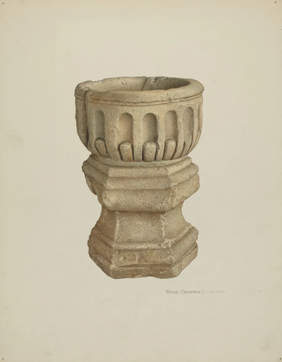 Stone Baptismal Font by Rose Campbell-Gerke