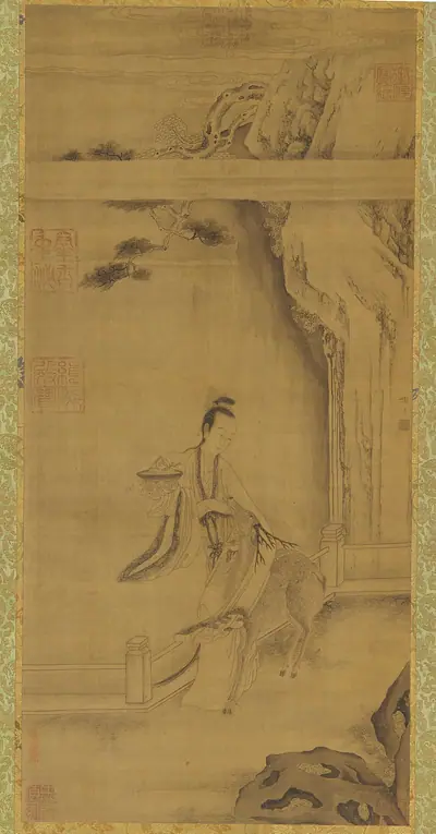 The immortal Ma Gu with a deer