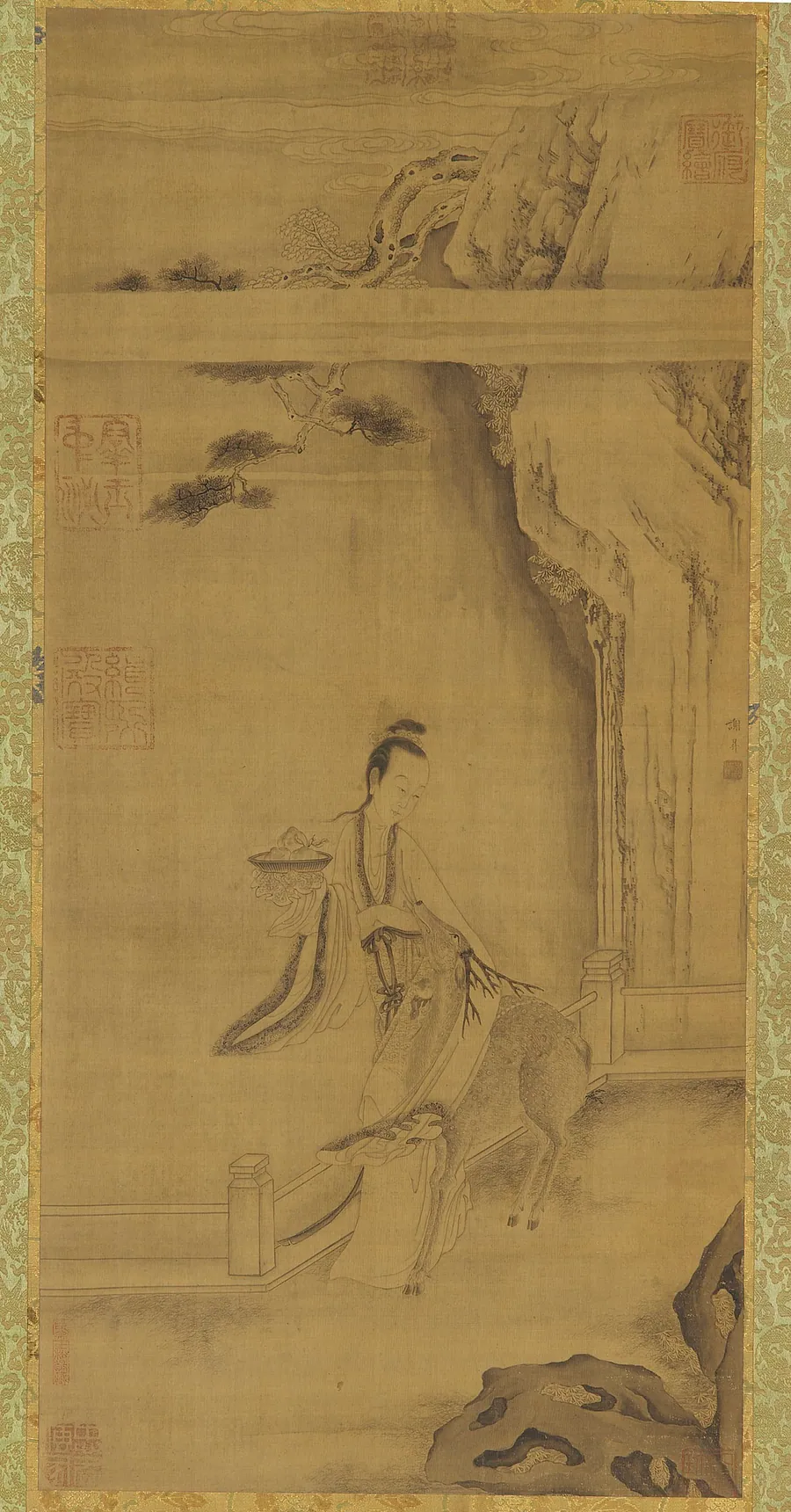 The immortal Ma Gu with a deer by Formerly attributed to Xie Sheng (active mid-13th century)
