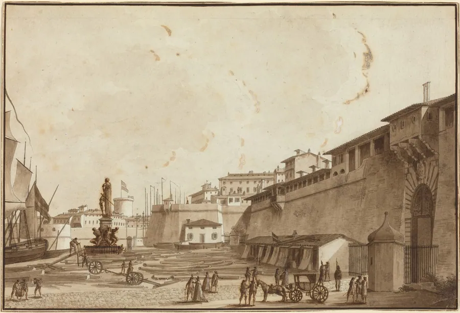 View of Livorno by Angelo Uggeri