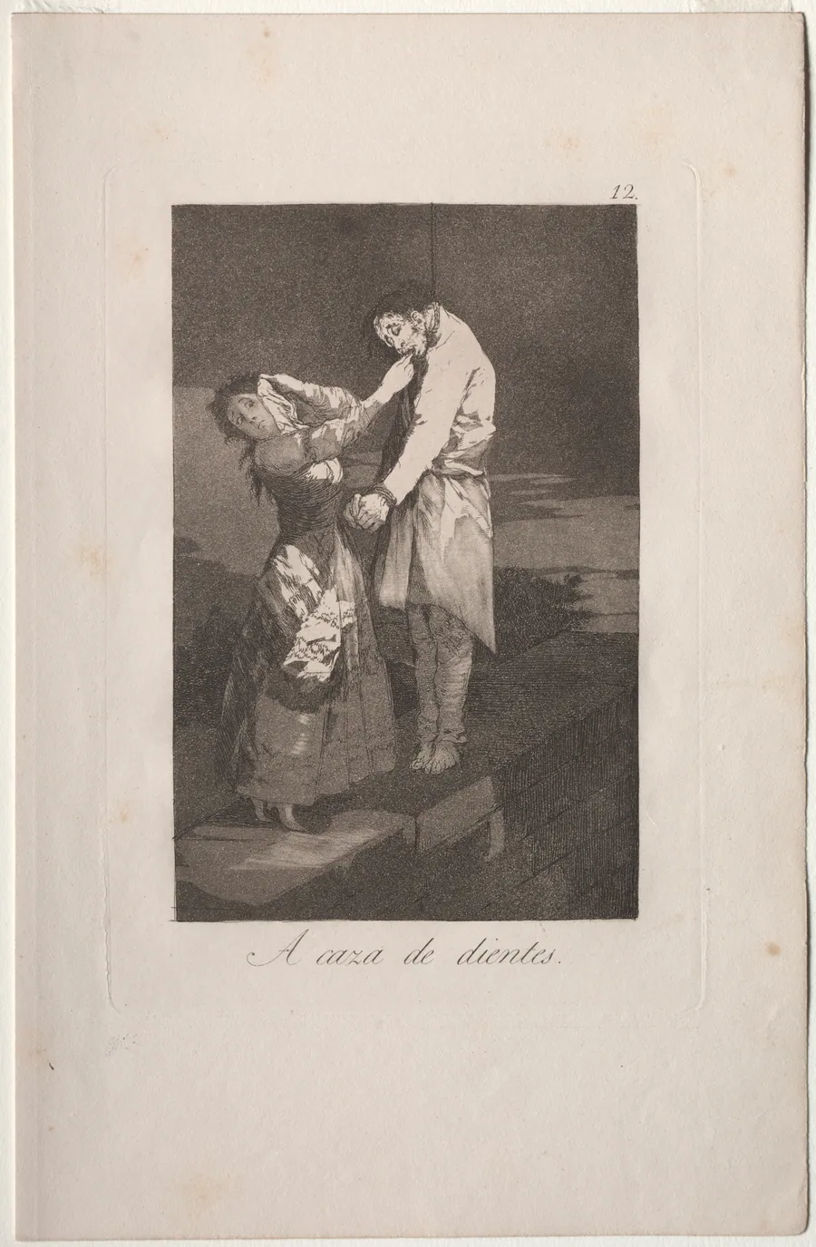 Out Hunting for Teeth, Plate 12 by Francisco de Goya