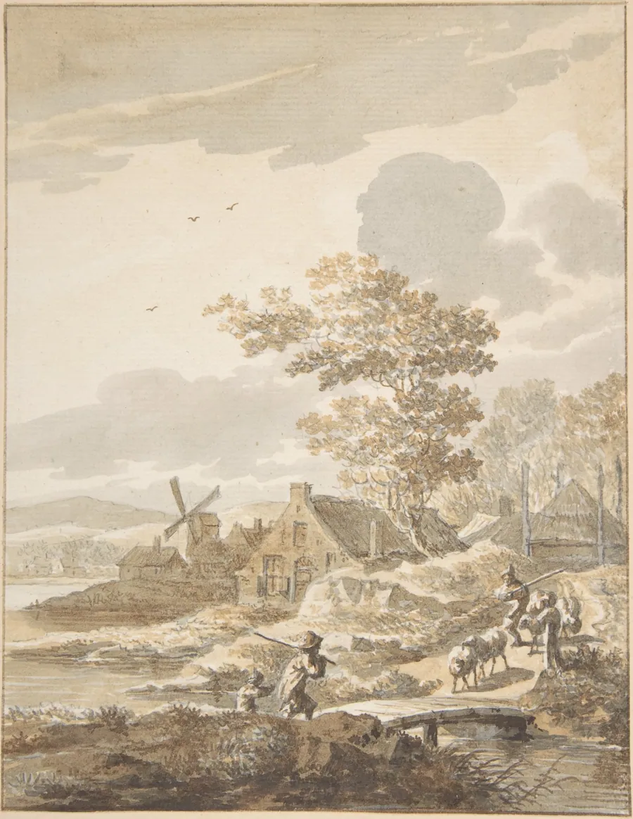Landscape with Windmill by Anonymous, Netherlandish, 17th century