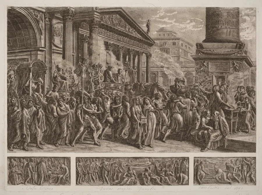 The Ashes of Trajan Carried in a Triumphal Procession by Luigi Ademollo