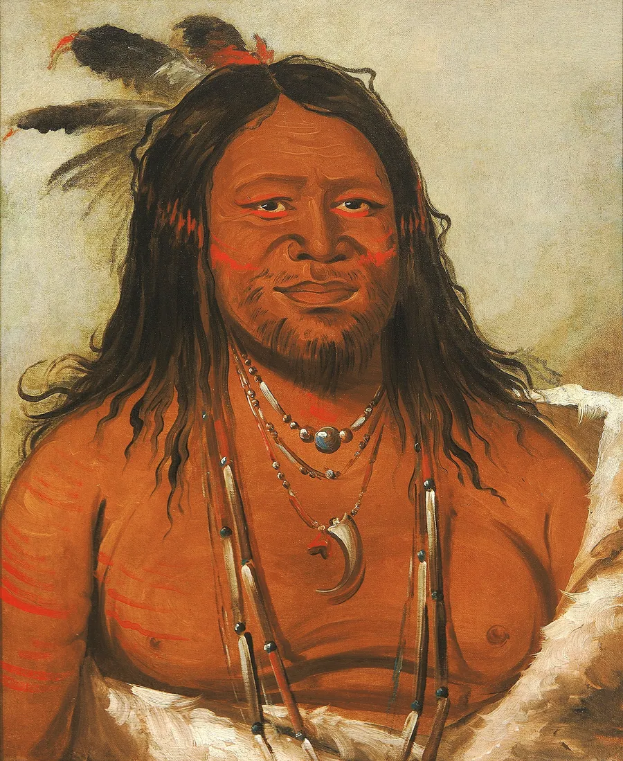 Ta-wáh-que-nah, Mountain of Rocks, Second Chief of the Tribe by George Catlin, born Wilkes-Barre, PA 1796-died Jersey City, NJ 1872