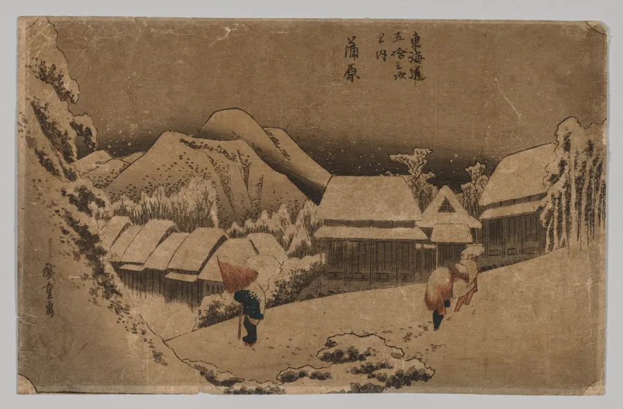 Kambara: Evening Snow by Utagawa Hiroshige