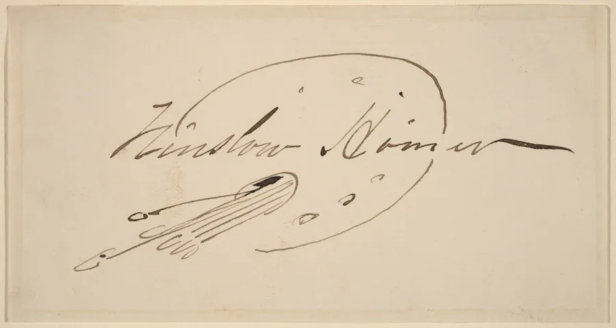 Signature in Palette by Winslow Homer