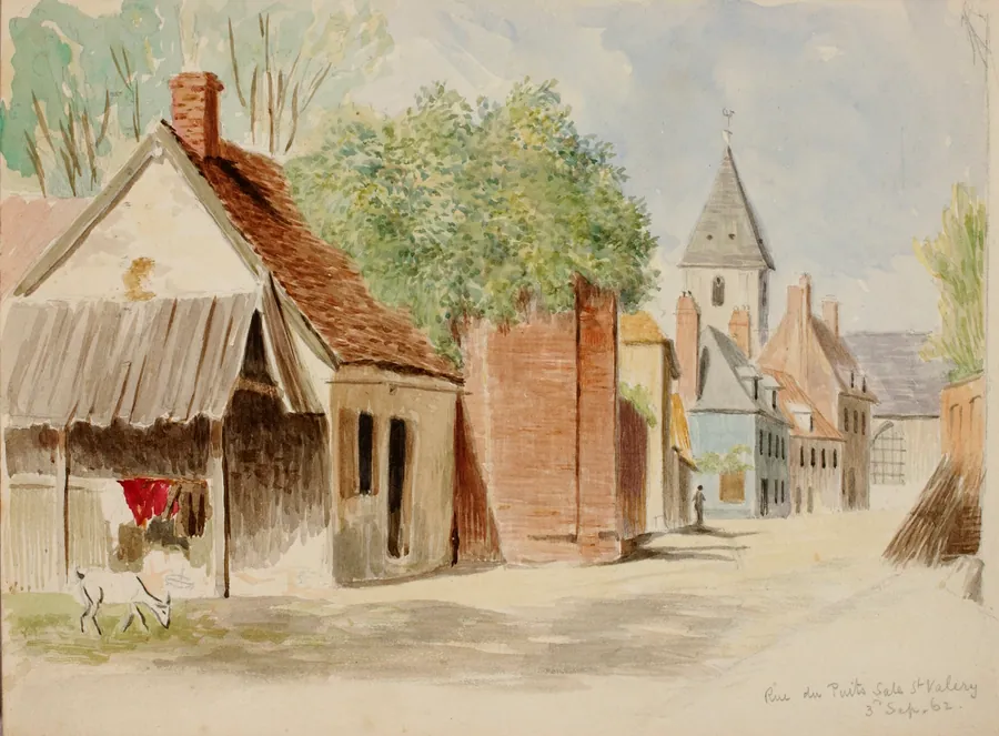 Rue du Puits Sale, St. Valery by Miner Kilbourne Kellogg, born Manlius Square, NY 1814-died Toledo, OH 1889