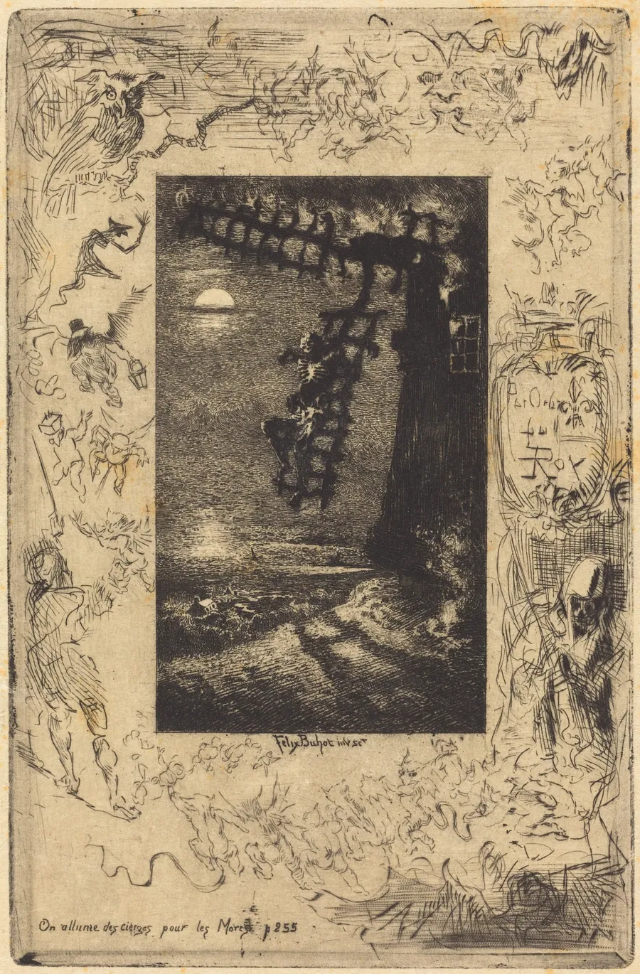 On allume les cierges pour les Morts (They light candles for the dead) by Félix-Hilaire Buhot