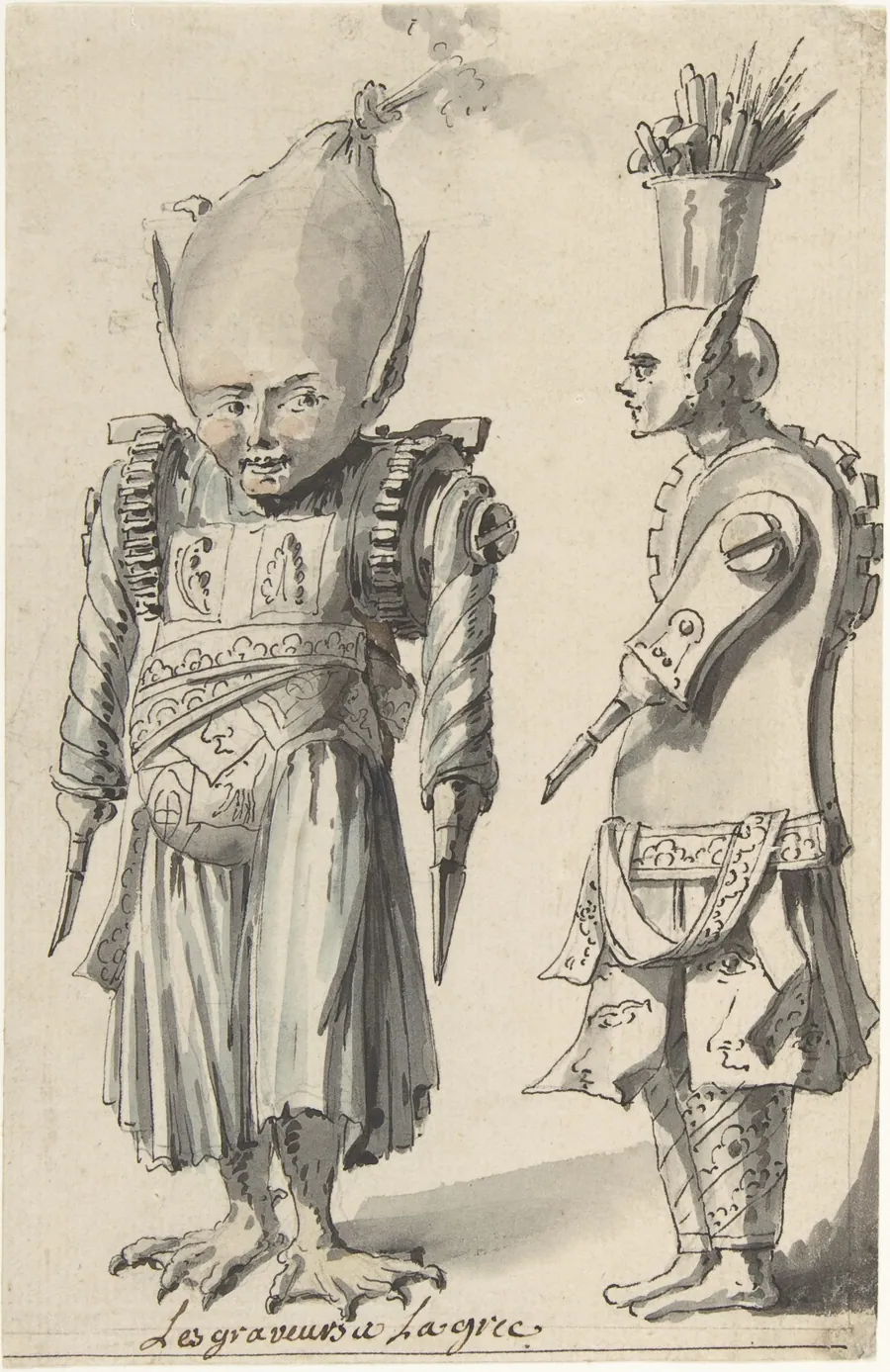 Caricature of Engravers "à la Grecque" by Jean Charles Delafosse