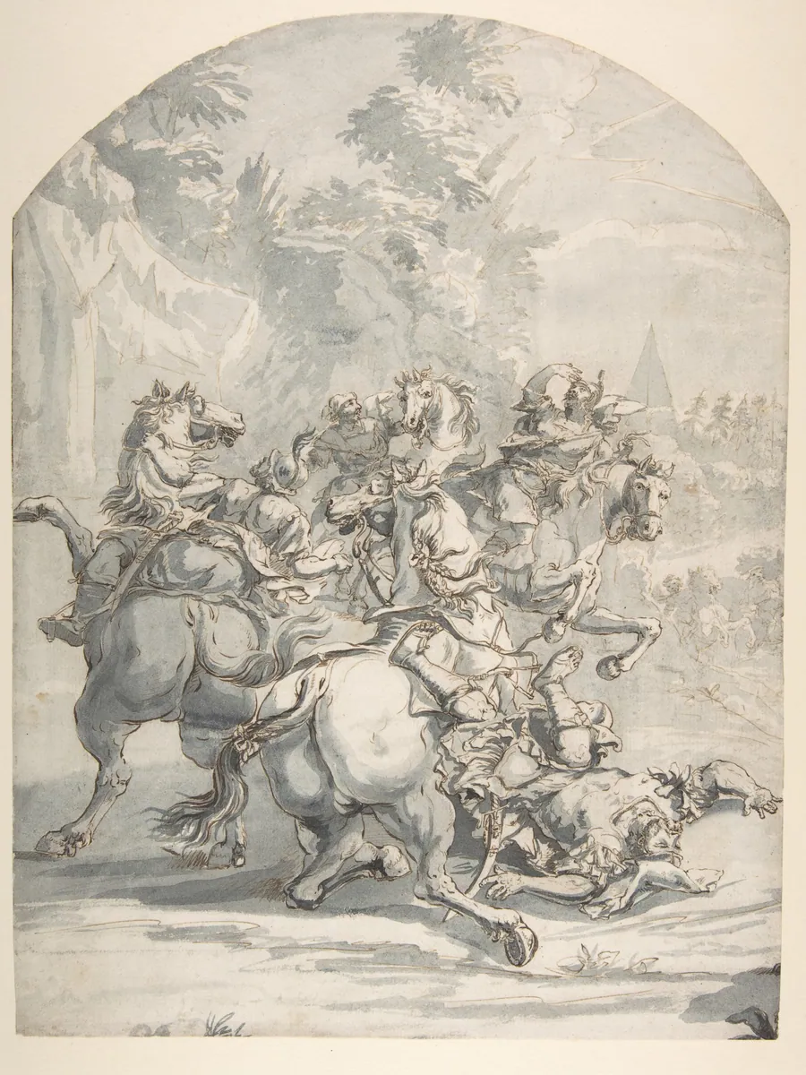 Cavalry Engagement by Francesco Monti ("Il Brescianino delle Battaglie")