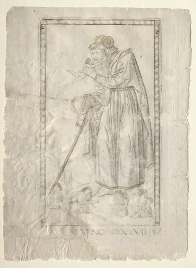 Saturn (from the Tarocchi, series A:  Firmaments of the Universe, #47)
