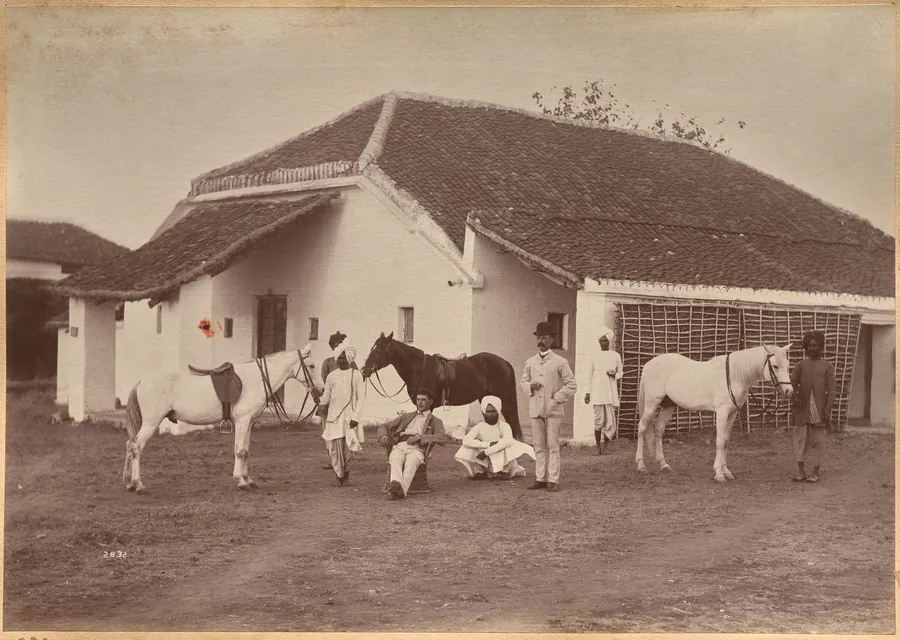Captain Harris and Ruston, Jhansi by Raja Deen Dayal