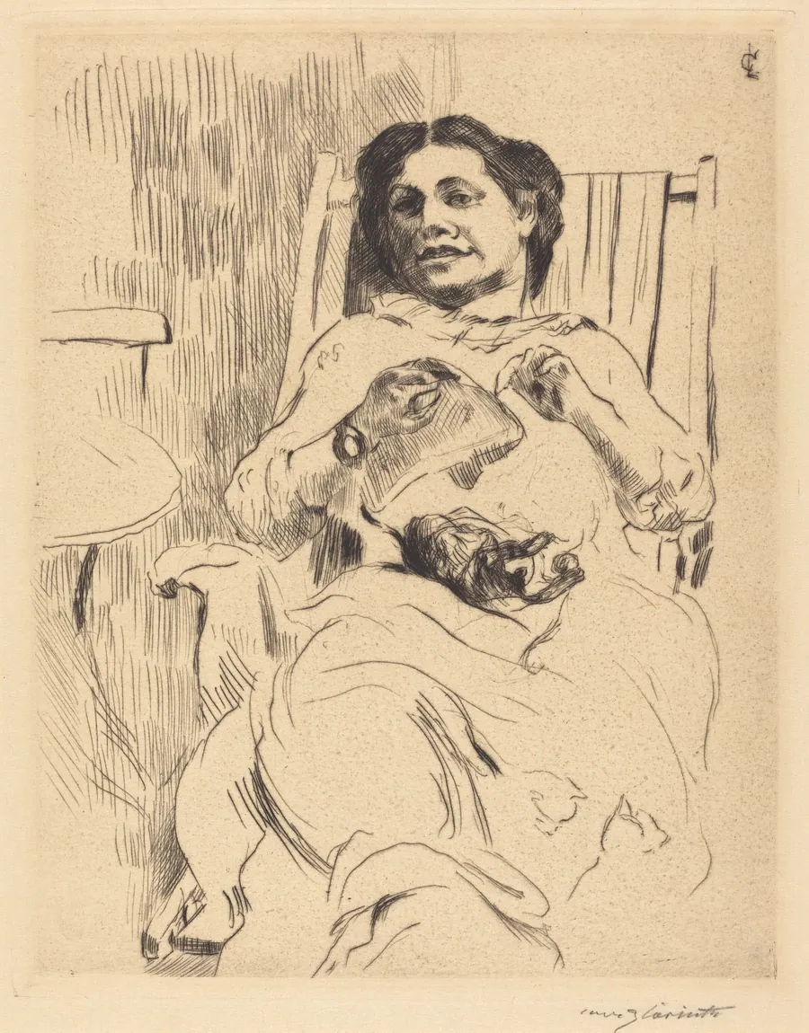 Frau mit Handarbeit (Woman with Needlework) by Lovis Corinth