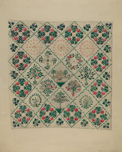 Embroidered Applique Quilt