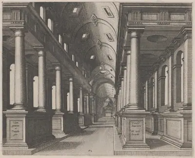 Interior View of a Church with a Barrel Vault