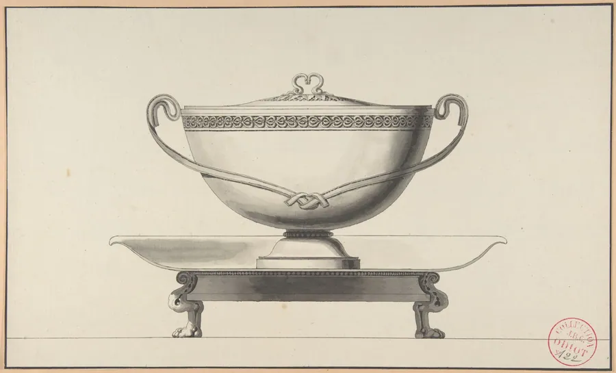 Design for a Covered Bowl with Stand by Henri Auguste