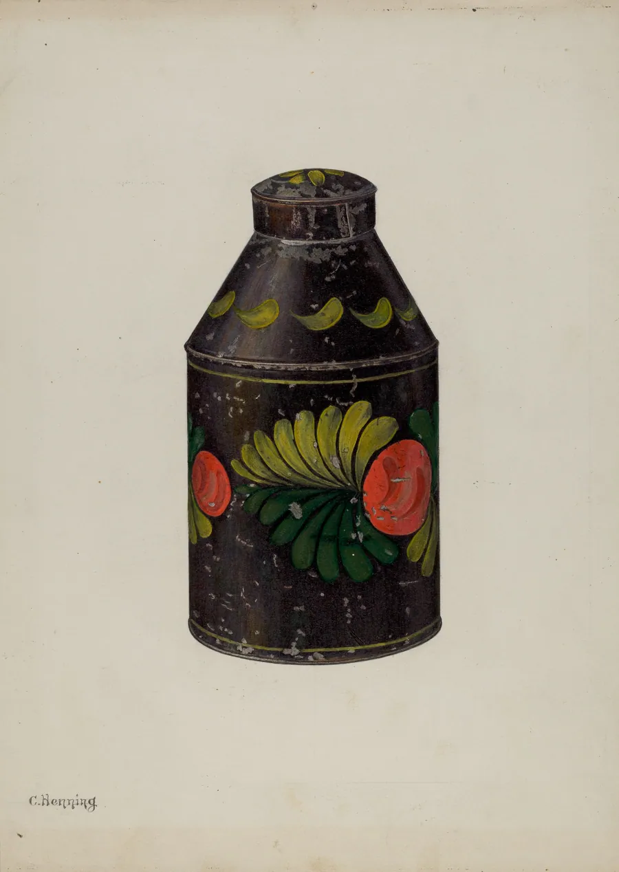 Toleware Tea Caddy by Charles Henning