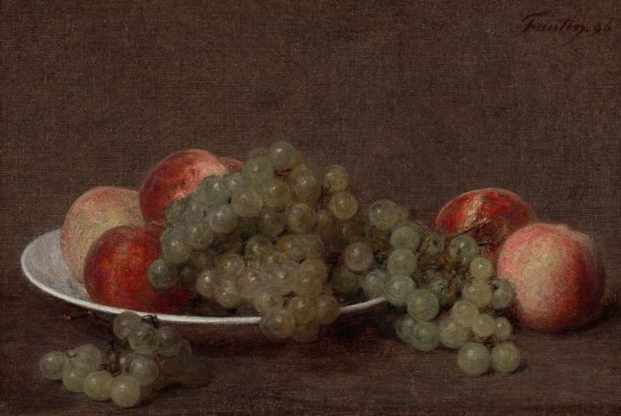 Still Life with Peaches and Grapes by Henri Fantin-Latour