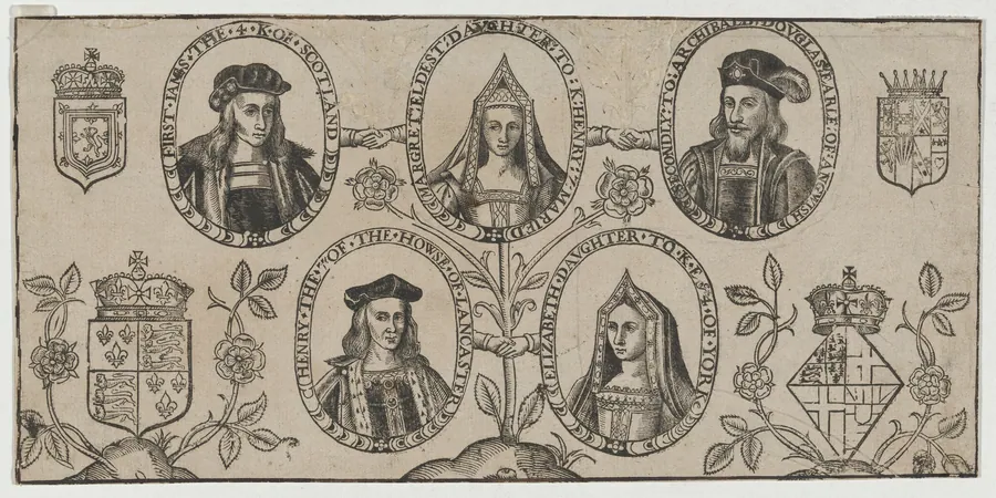 James IV of Scotland, Margaret, Daughter of Henry VII, Archibald Douglas, Earl of Angus, Henry VII, Elizabeth of York by Unknown 19th Century