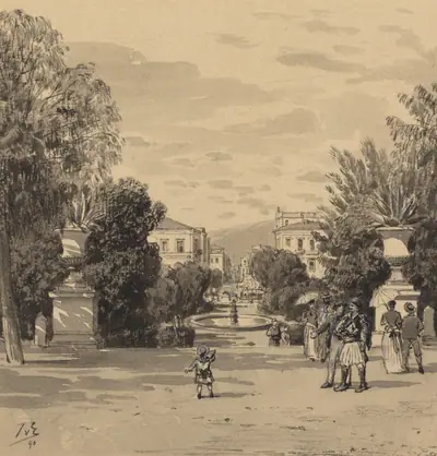 View from the Old Royal Palace of the Hermesstreet