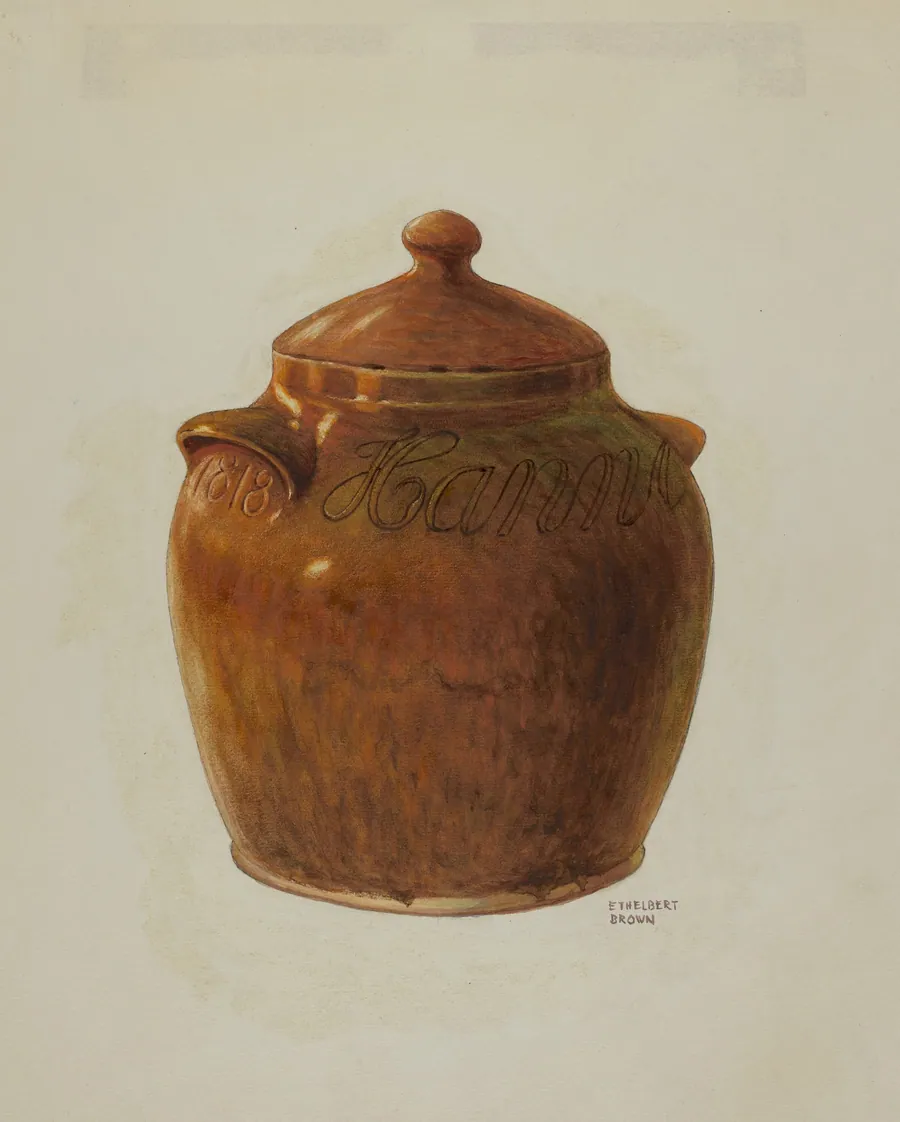 Pa. German Jar with Lid by Ethelbert Brown