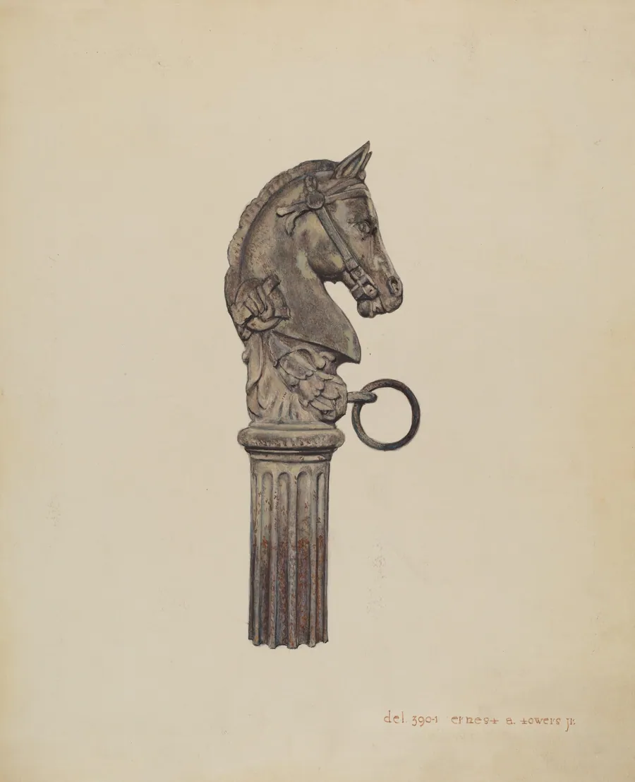 Horse Head Hitching Post by Ernest A. Towers, Jr.