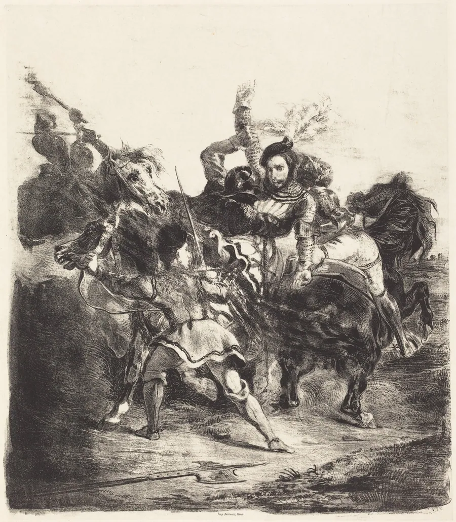 Weislingen Attacked by the Forces of Goetz (Weislingen attaqué par les gens de Goetz) by Eugène Delacroix