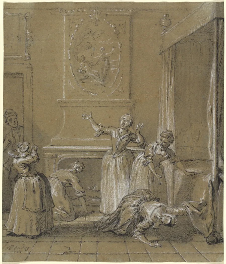 On trouve le corps mort de l'hote que l'on avait cache by Jean-Baptiste Oudry