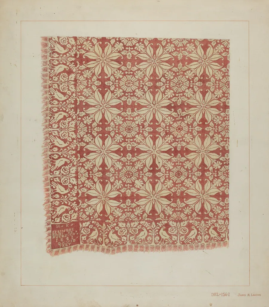 Woven Coverlet by James M. Lawson