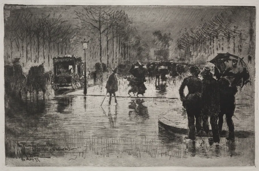 Artists Returning from the Salon by Félix Hilaire Buhot