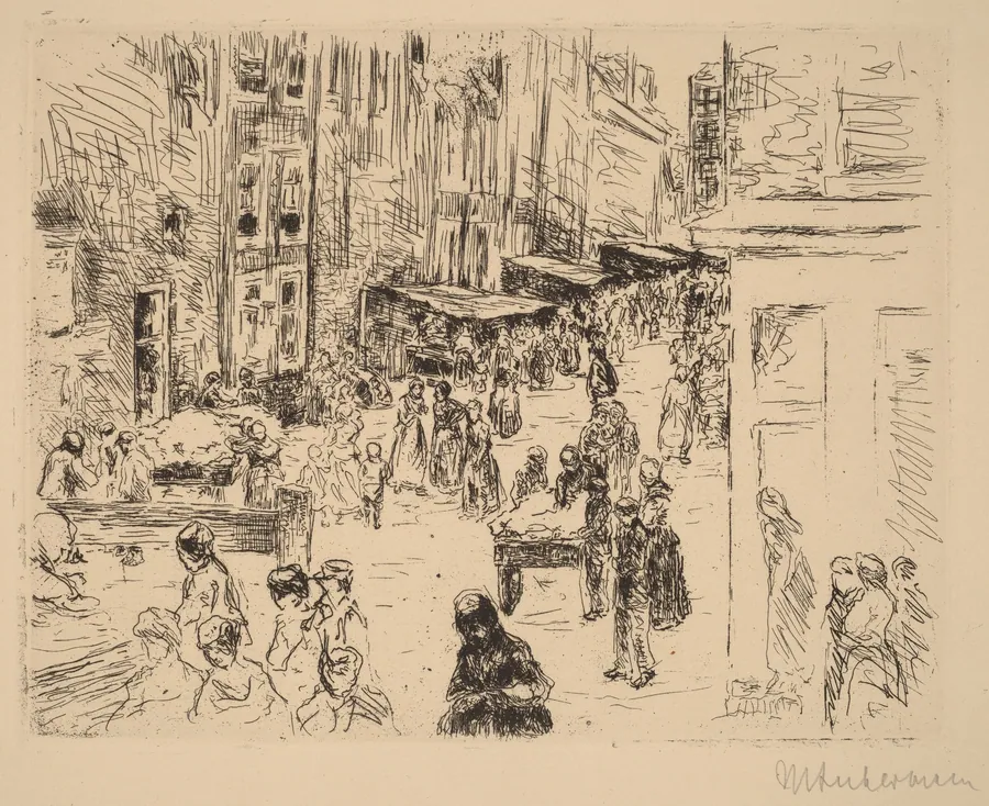 The Jewish Quarter in Amsterdam by Max Liebermann