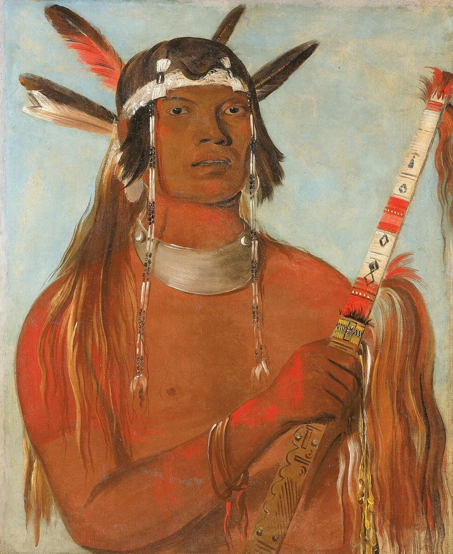 Seehk-hée-da, Mouse-colored Feather, a Noted Brave by George Catlin, born Wilkes-Barre, PA 1796-died Jersey City, NJ 1872
