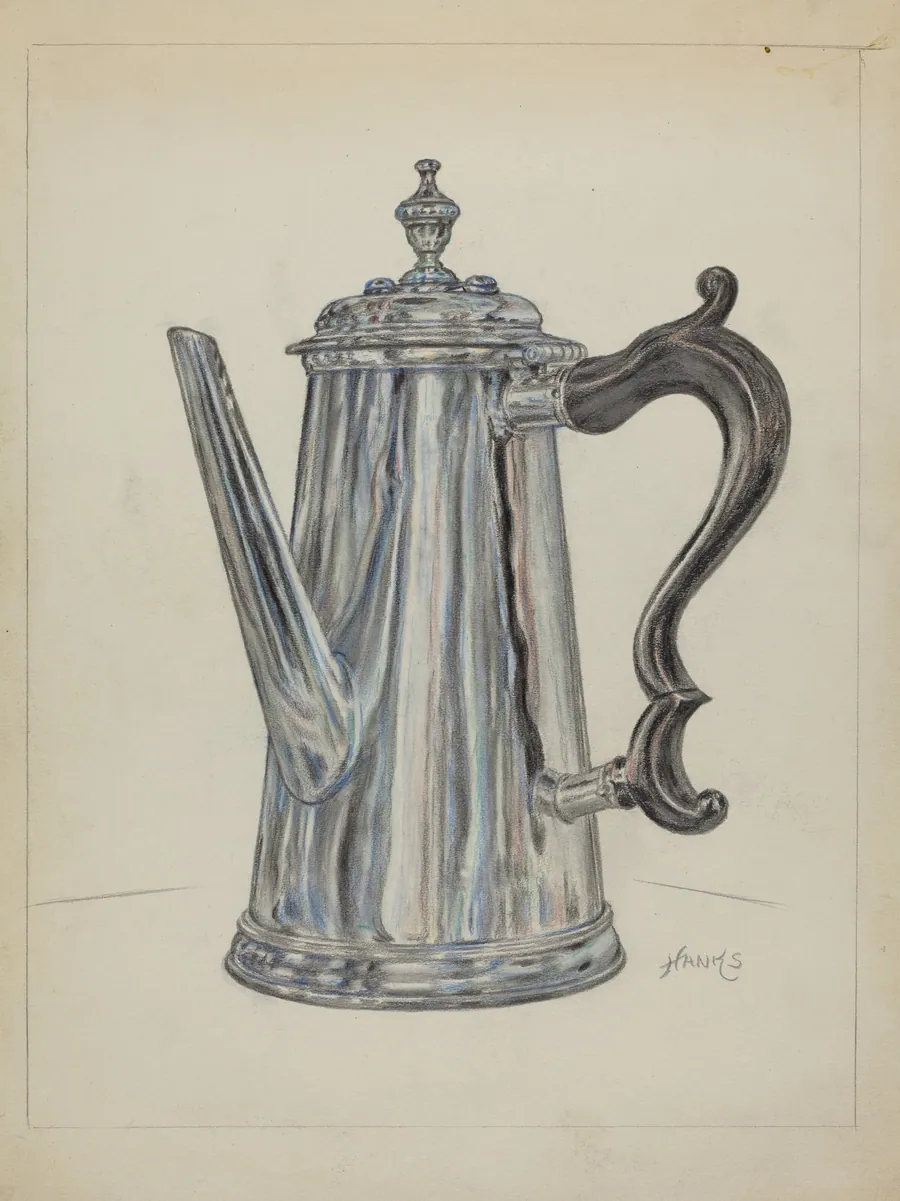 Silver Chocolate Pot by Fletcher Hanks