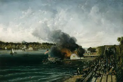 Burning of the Sidewheeler Henry Clay