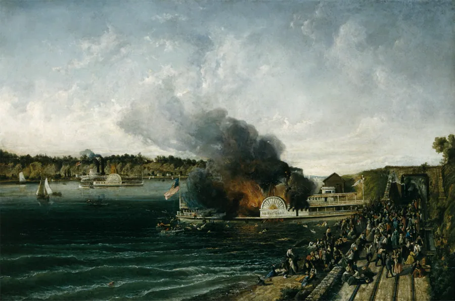 Burning of the Sidewheeler Henry Clay
