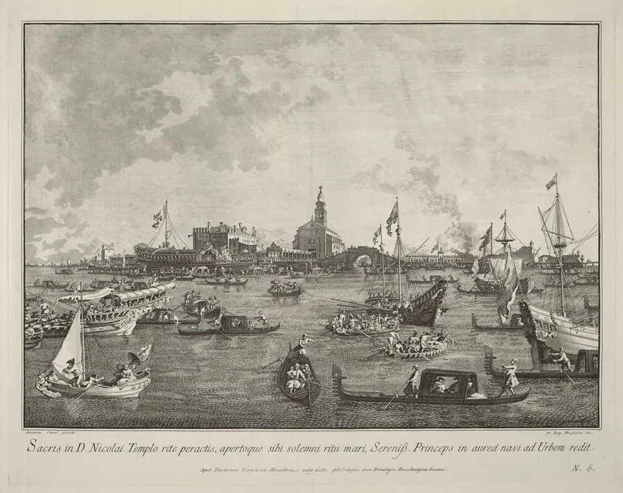 The Doge in the Bucintoro Leaving San Nicolò di Lido by Giovanni Battista Brustolon