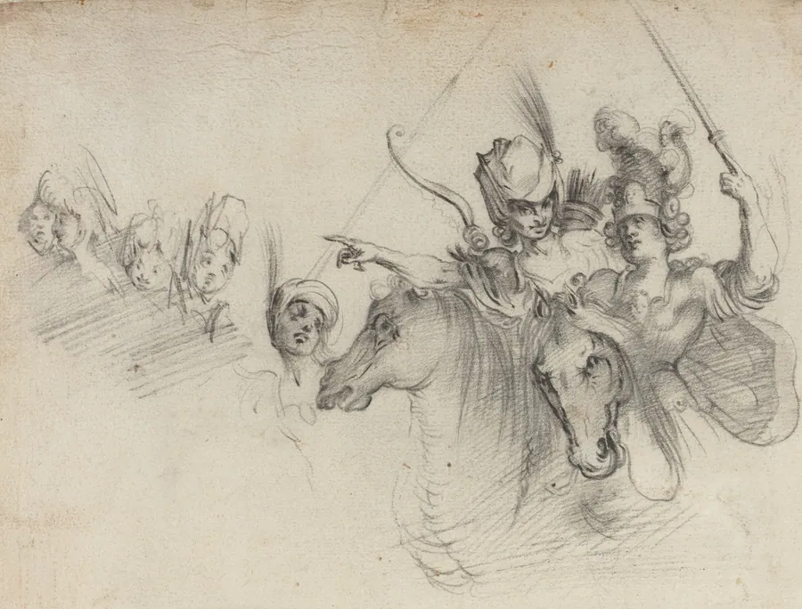 Figures on Horseback [verso] by Anonymous Artist
