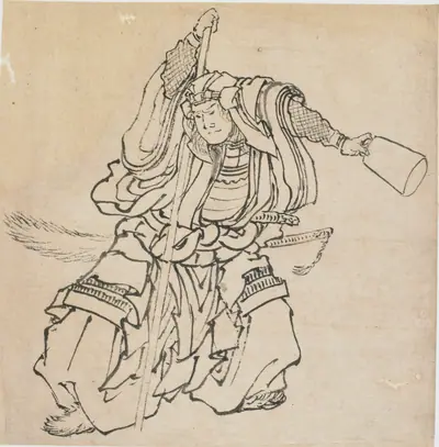 Standing warrior in full armor