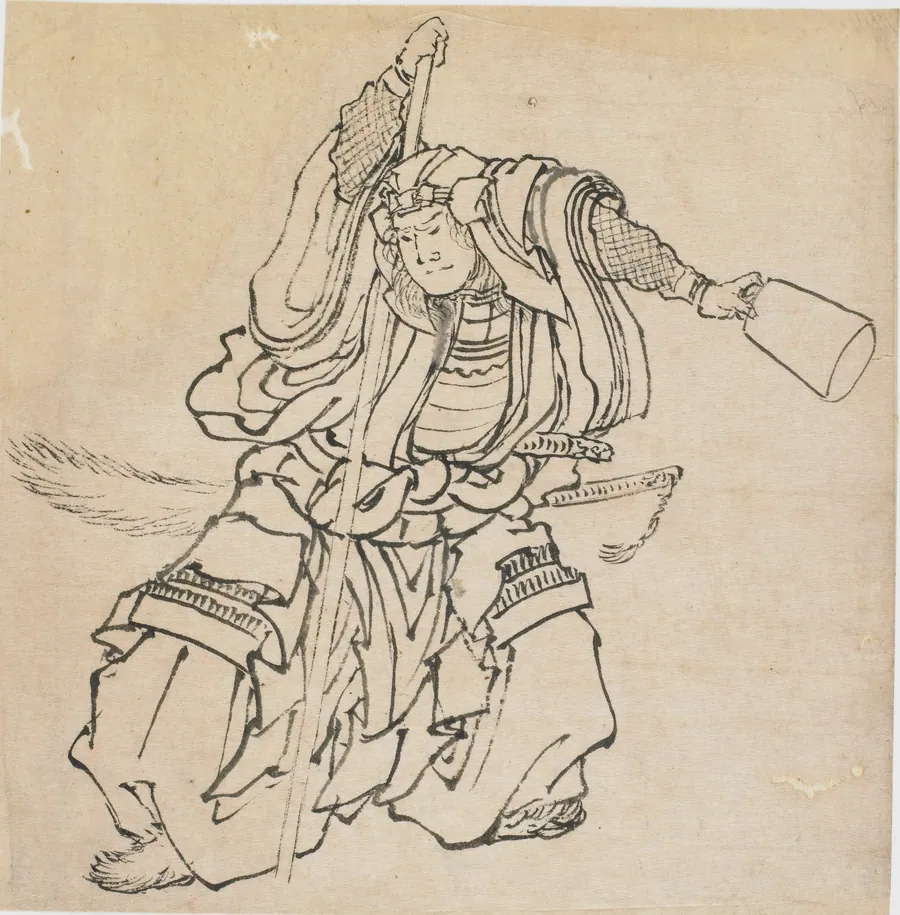 Standing warrior in full armor by Katsushika Hokusai 葛飾北斎 (1760-1849)