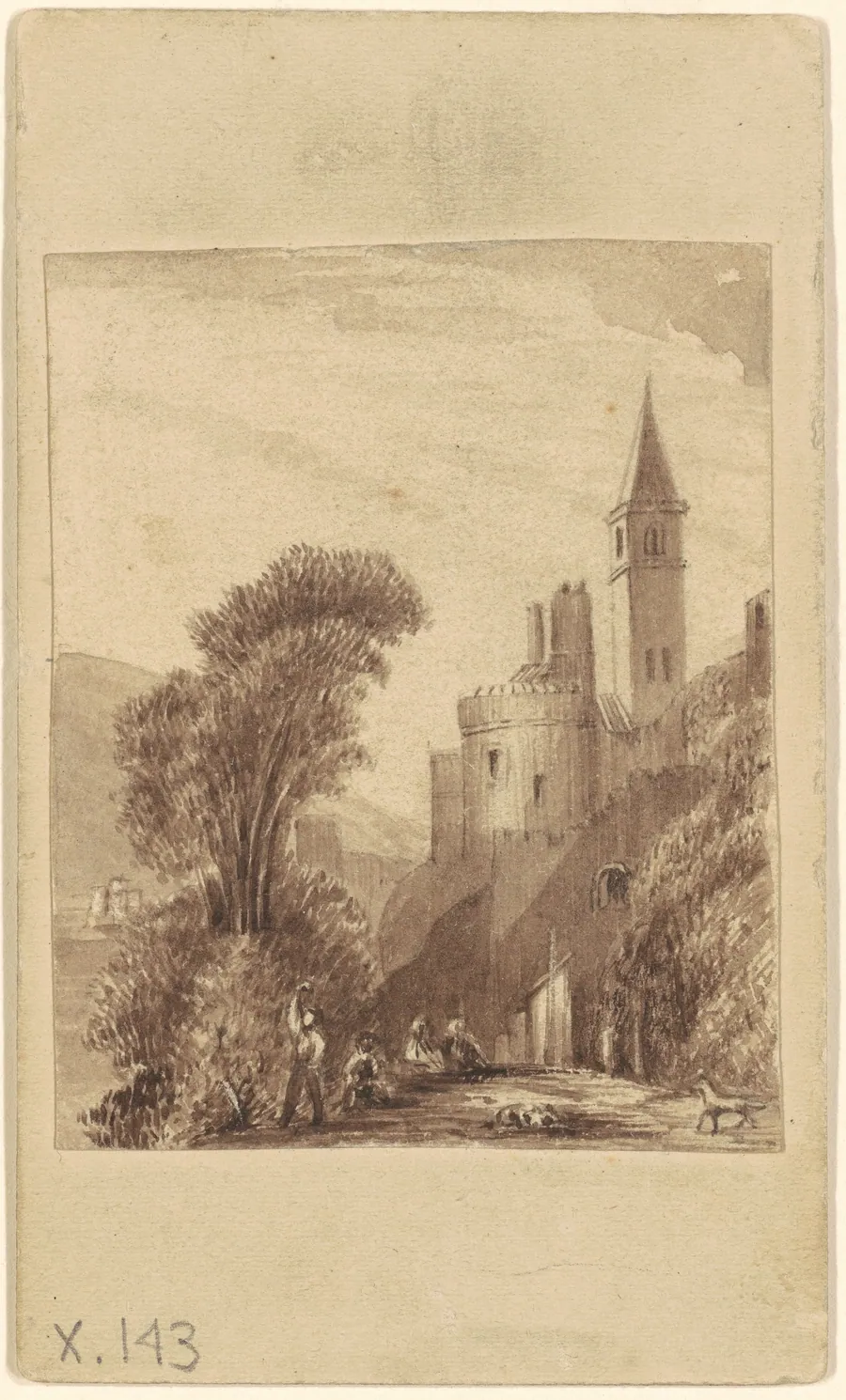Castle and Figures by Sanford Robinson Gifford