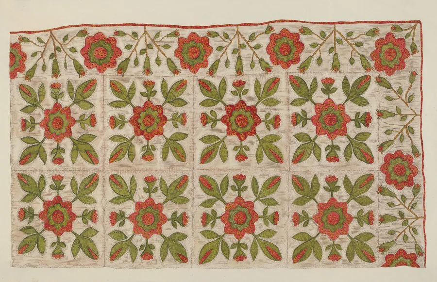 Appliqued Quilt by Mildred E. Bent