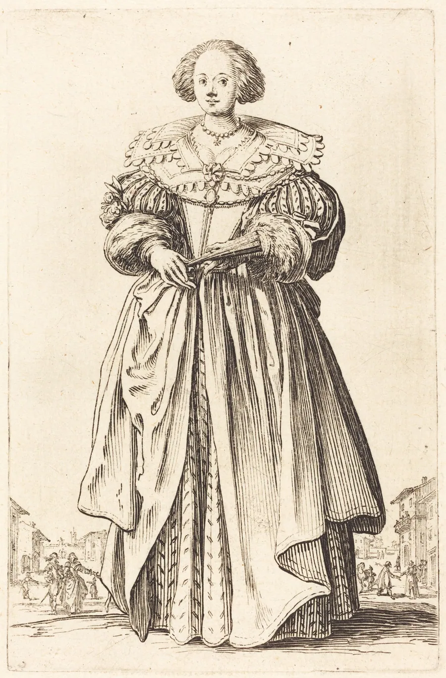 Noble Woman with Fan by Jacques Callot