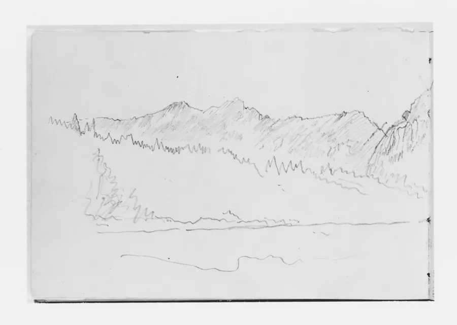 Landscape with Mountains (from Sketchbook X) by William Trost Richards