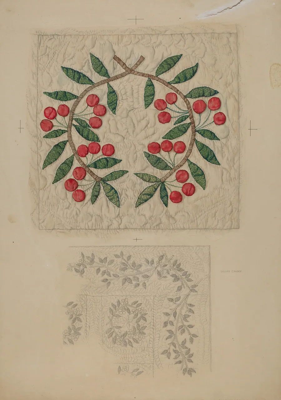 Quilt, applique by Lillian Causey