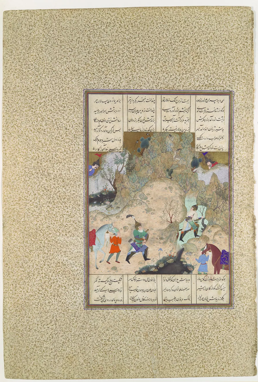 "The Final Joust of the Rooks: Gudarz Versus Piran", Folio 346r from the Shahnama (Book of Kings) of Shah Tahmasp by Qasim ibn 'Ali