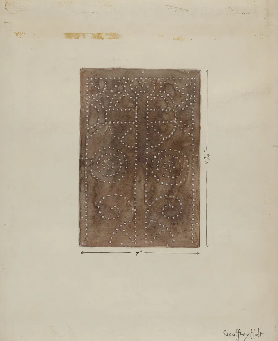 Pierced Metal Screen Inside Confessional by Geoffrey Holt